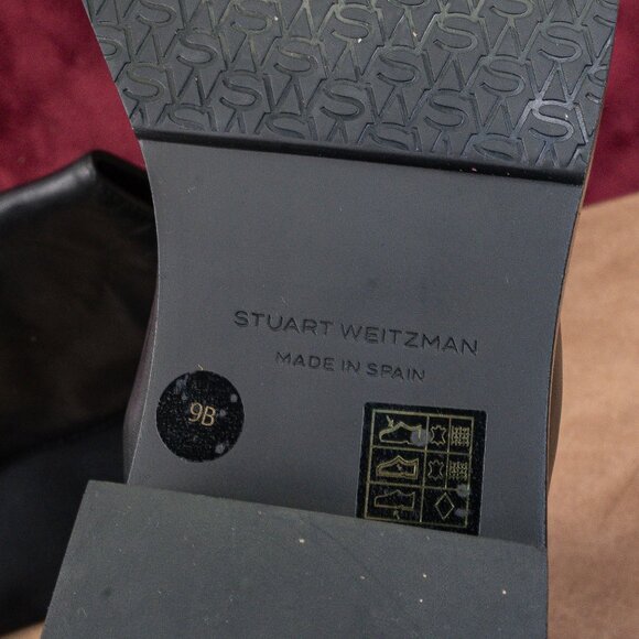 Stuart Weitzman Women 5050 Bold Black Leather Stretch 40mm OTK Boots sz 9 - Picture 8 of 10